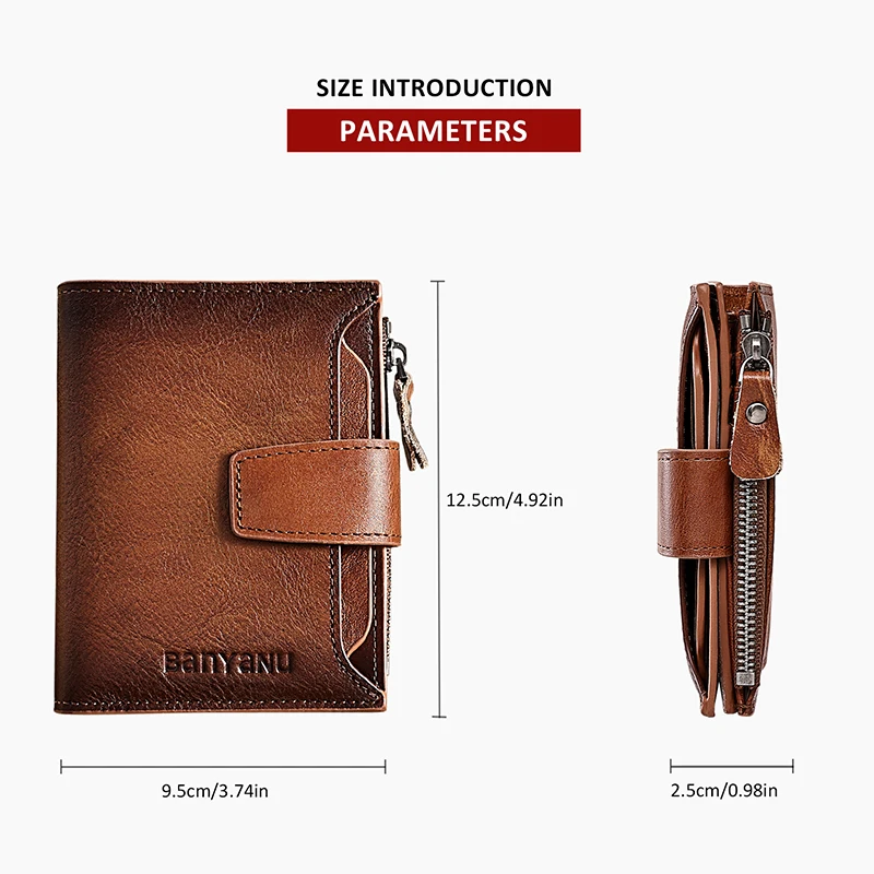 2026 New Arrival Men Short Vertical Genuine Leather Wallet Multifunctional Simple Driver License Card Case Male Purse