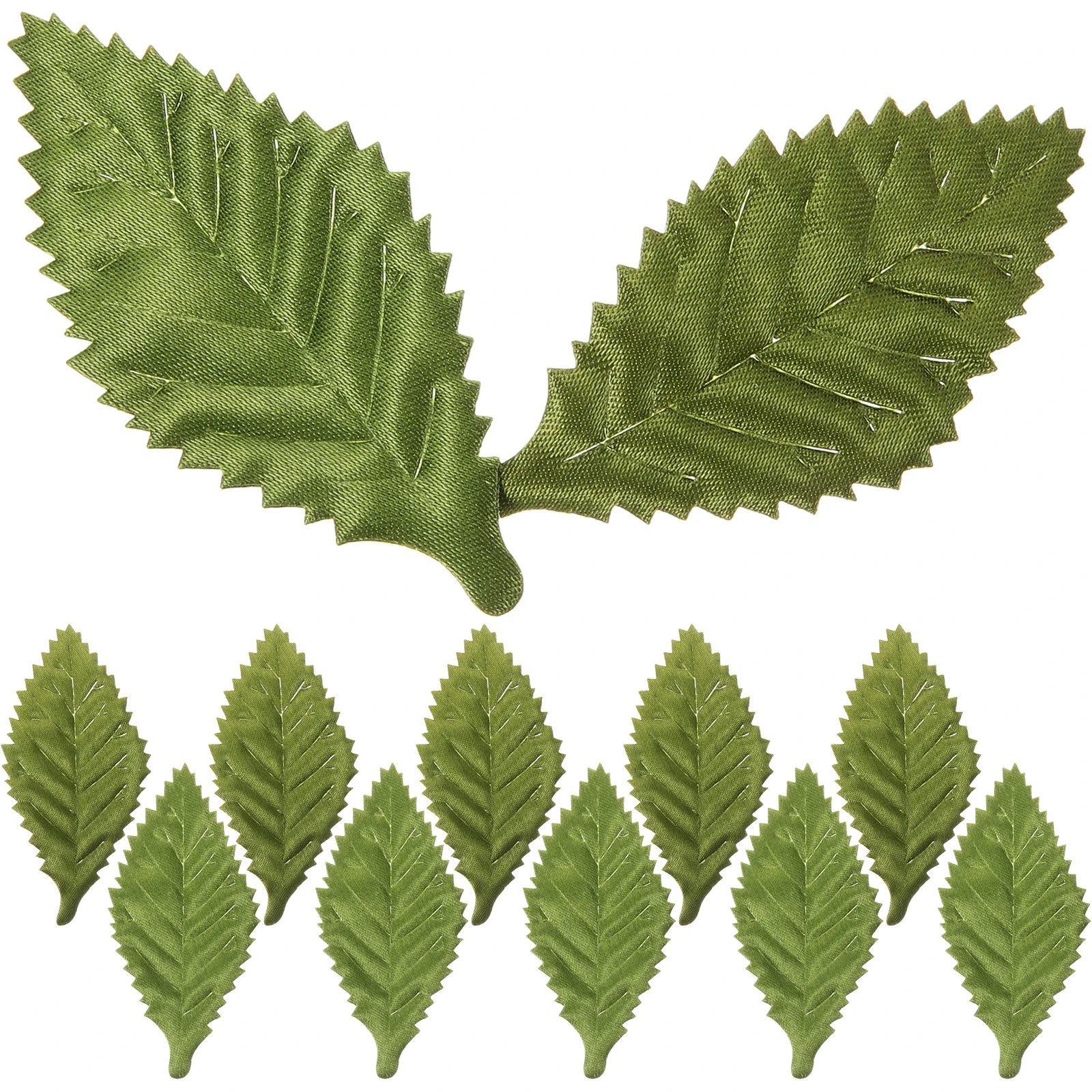 

200 Pcs Green Leaves Silk Leaf Beads for Wedding DIY Crafts Resin Tree Accessories Artificial Flower Green Leaves Lifelike Decor