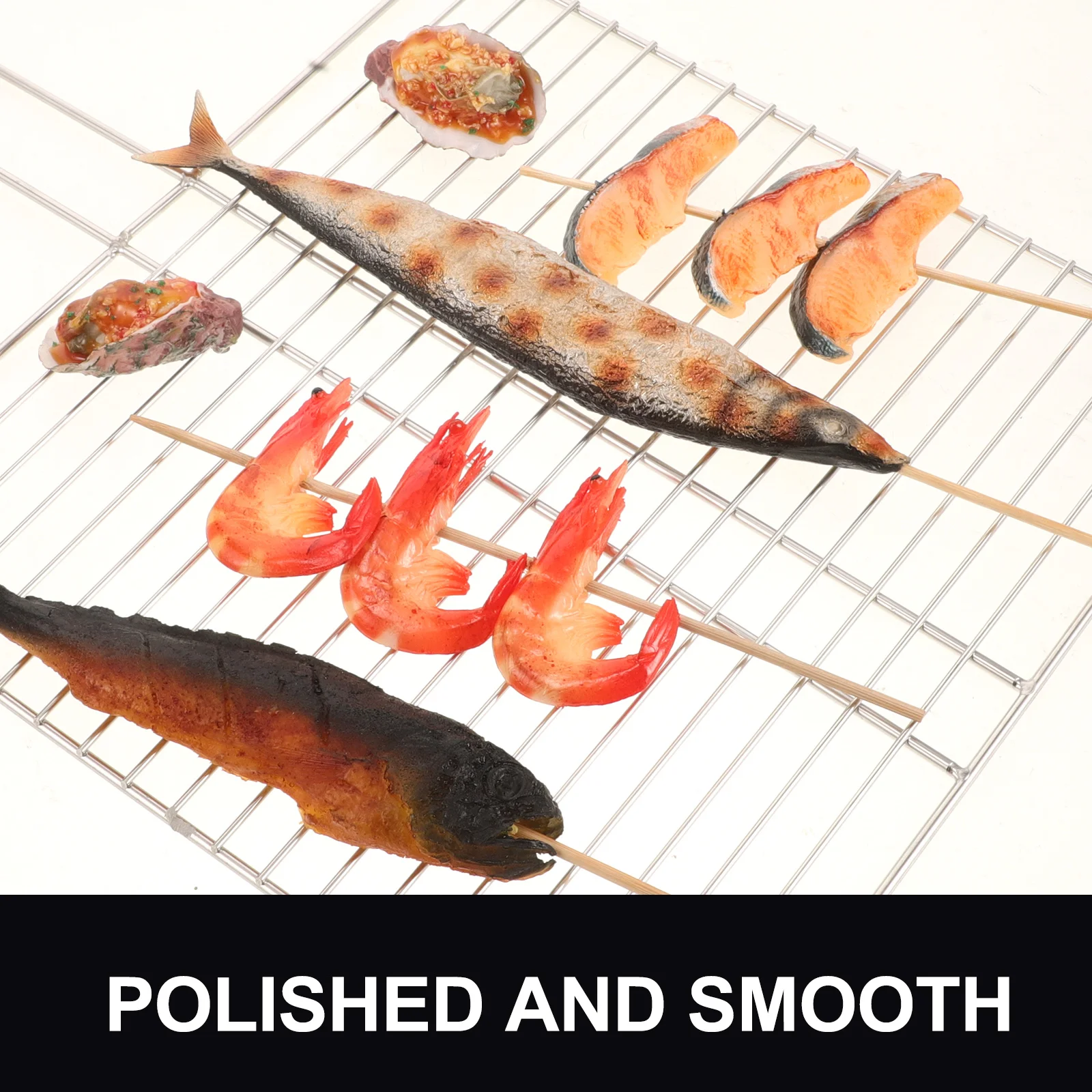 

s Thickened Steel Wire Mesh Fish Grill Rack for Outdoor Camping BBQ Grilling Vegetables Meat