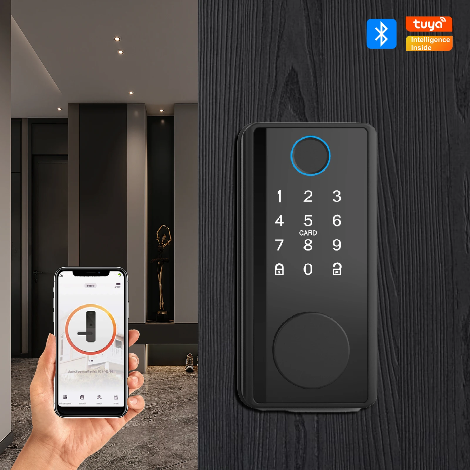 

Tuya APP Smart Deadbolt Lock Fingerprint Keyless Entry Door Lock Front Door Digital Smart Lock Deadbolt