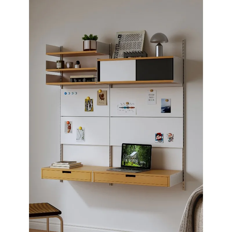 

Vintage Wall Hanging Shelf Bedroom Adjustable Birch Bookshelf Wall Home Decoration Ornament Display Stand