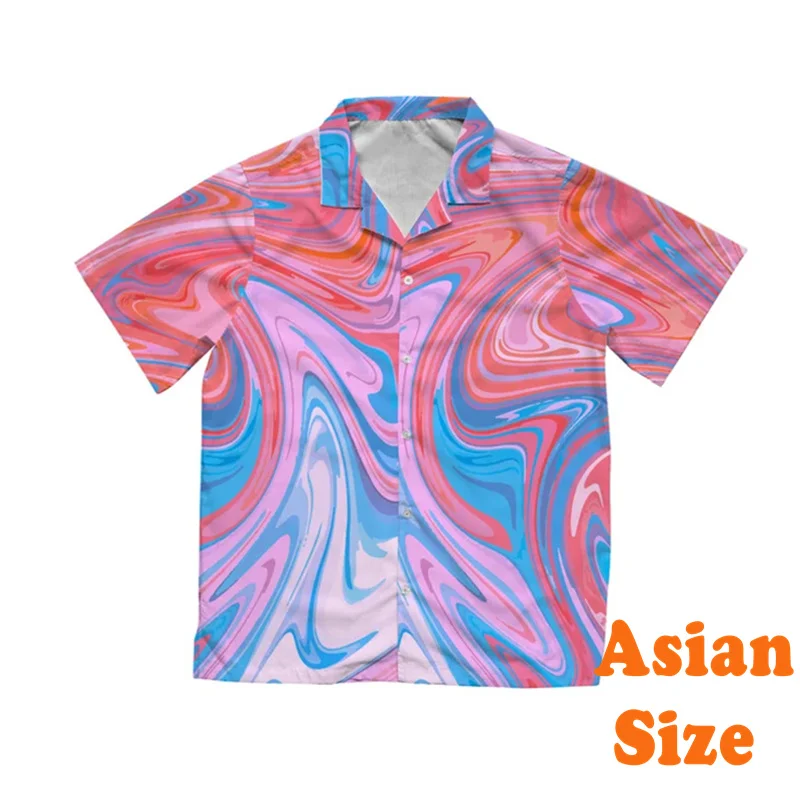 

Multicolor Gradient 3D Print Shirts For Men Party Hip Hop Personality Short Sleeve Hawaii Shirts Summer 2025 Carnival Tee Top