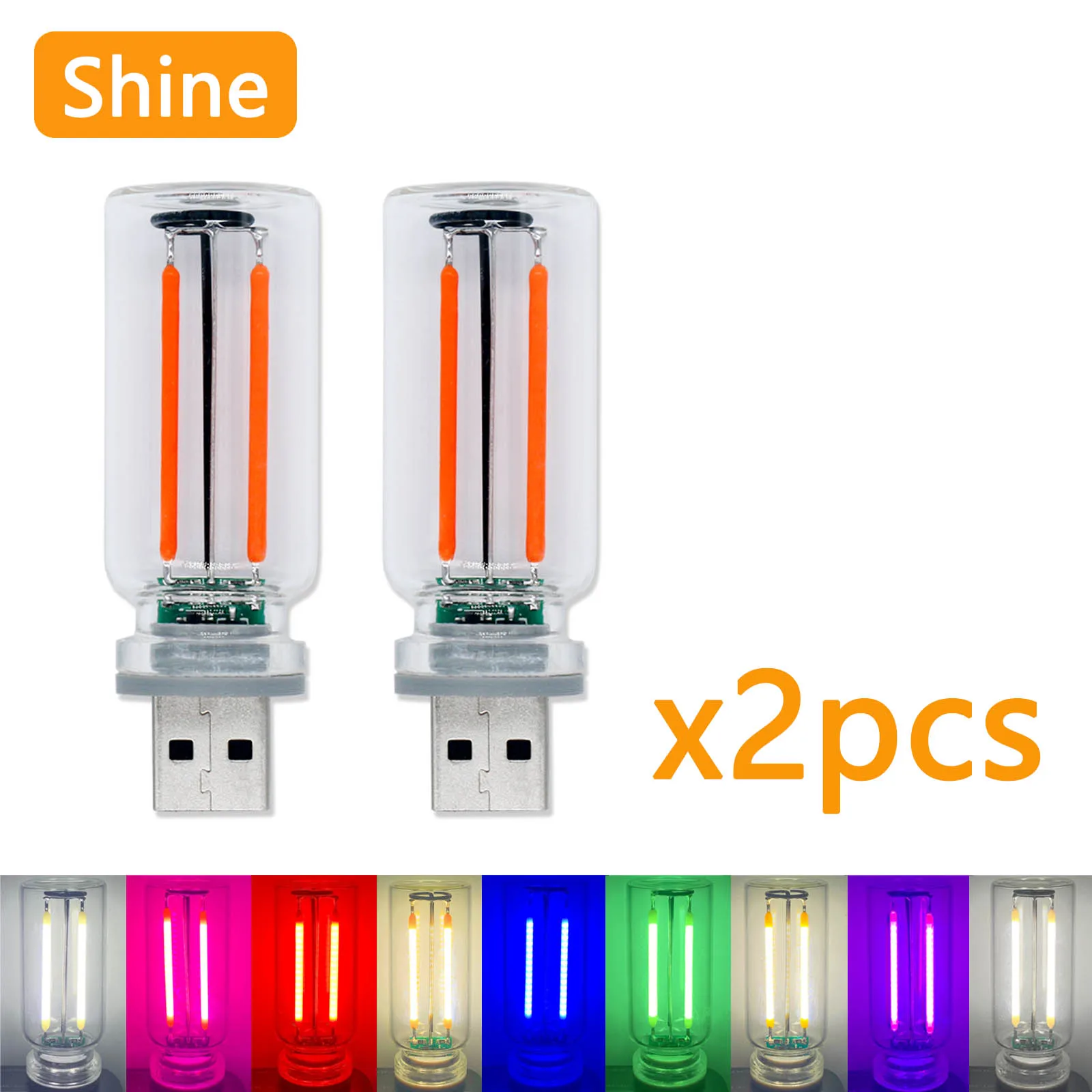 2 Stuks 0.3W Retro Usb Dc 5V Led Kralen Touch Dimmen Lichtbron Led Mobiele Power Interface Licht Mini Nachtlampje Accessoires