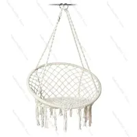 Nordic Garden Swing Cotton Rope Hammock Hanging Chair Handmade Knitted Indoor Outdoor Kids Swing Bed Outdoor Furniture