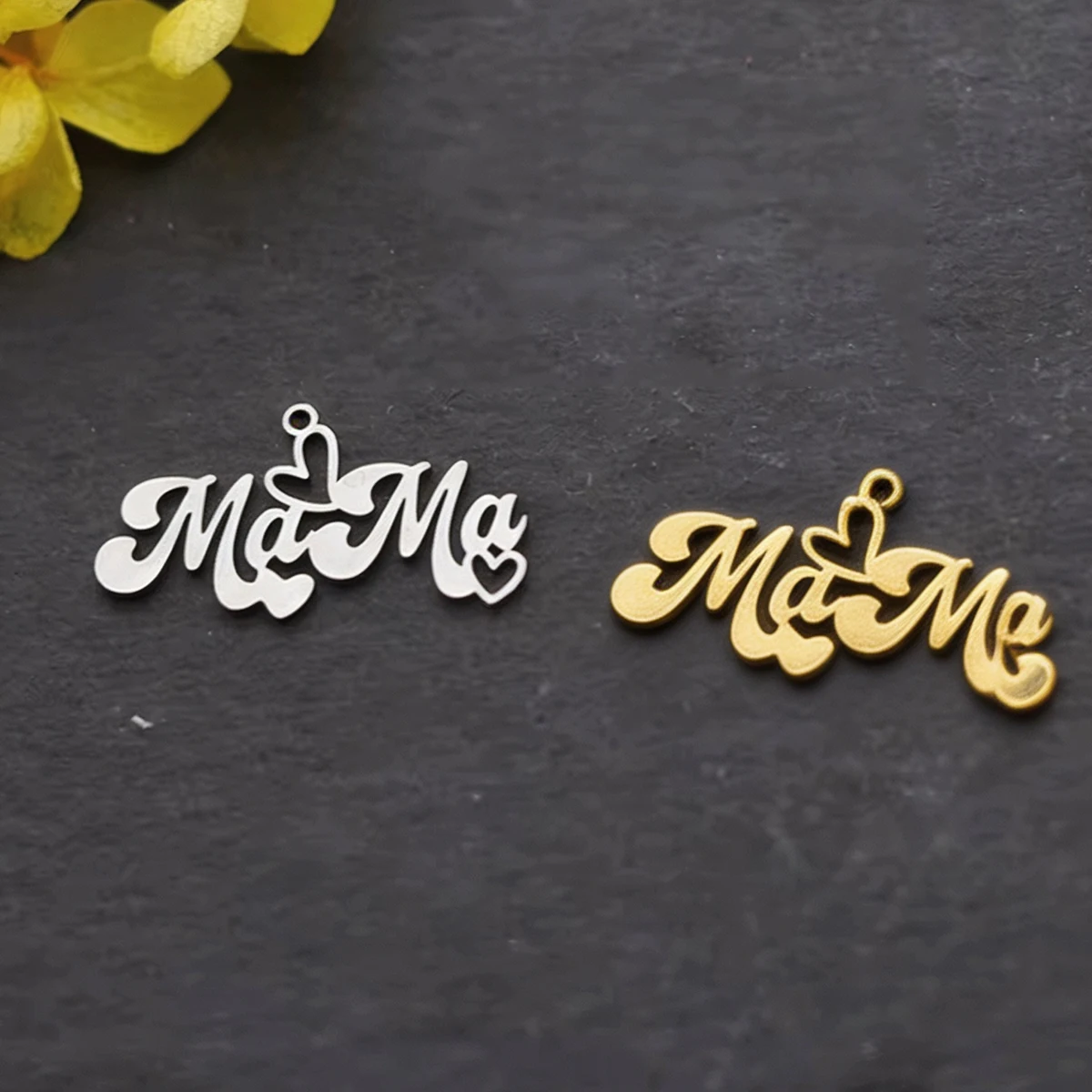 3pcs Mama Letter Charms Stainless Steel Love Heart Mother Pendant for DIY Jewelry Making Necklace Earrings Findings Wholesale