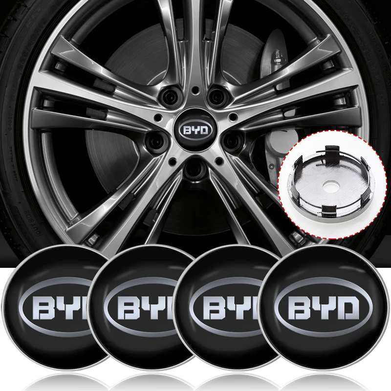 

56/60mm Car Wheel Center Hub Caps Sticker Emblem for BYD G3 I3 Ea1 Dmi 2din 2014 G6 Qin Tang F3 E6 Atto 3 Yuan Plus Song Max F0