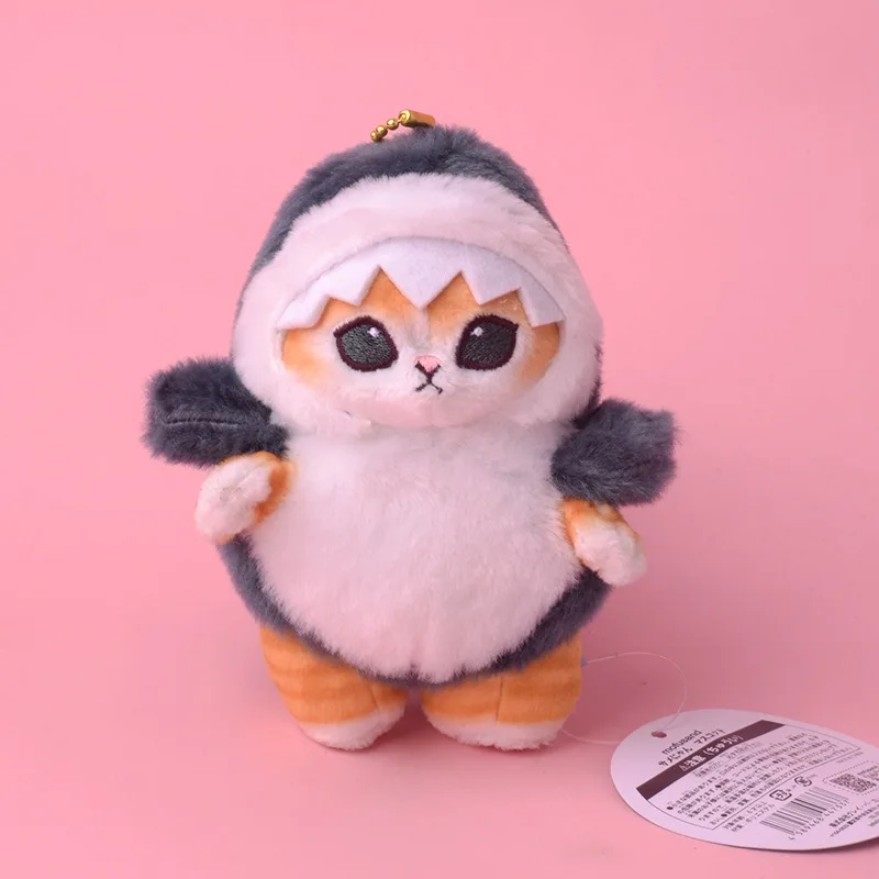 أحدث اليابانية لطيف Mofusand القرش القط أفخم لعب Kawaii المفاتيح الكرتون على ظهره قلادة صغيرة الديكور الفتيان هدايا عيد