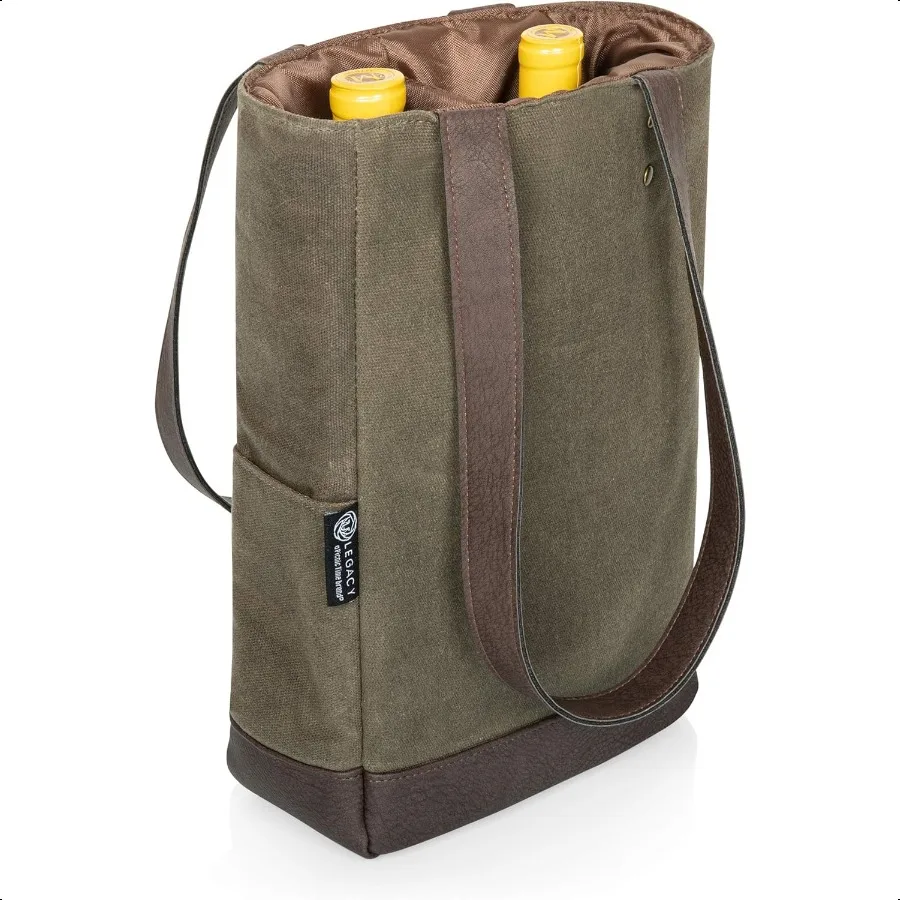 

Legacy a Brand Bottle Insulated Wine Bag Distred Waxed Canvas Wine Tote Bag Wine Gift Bag