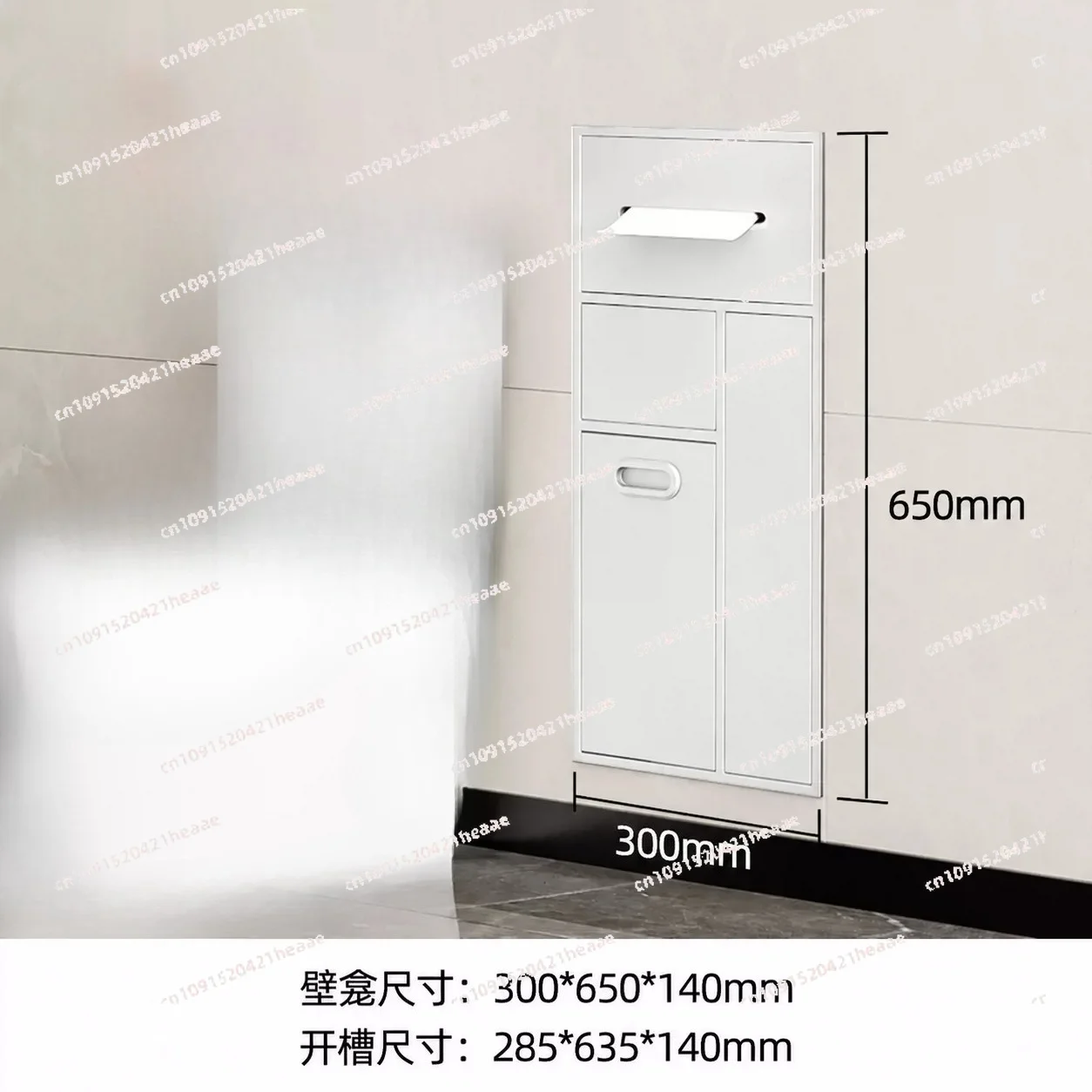 Suitable for stainless steel niches,  metal embedded trash cans,  finished toilet side tissue storage racks