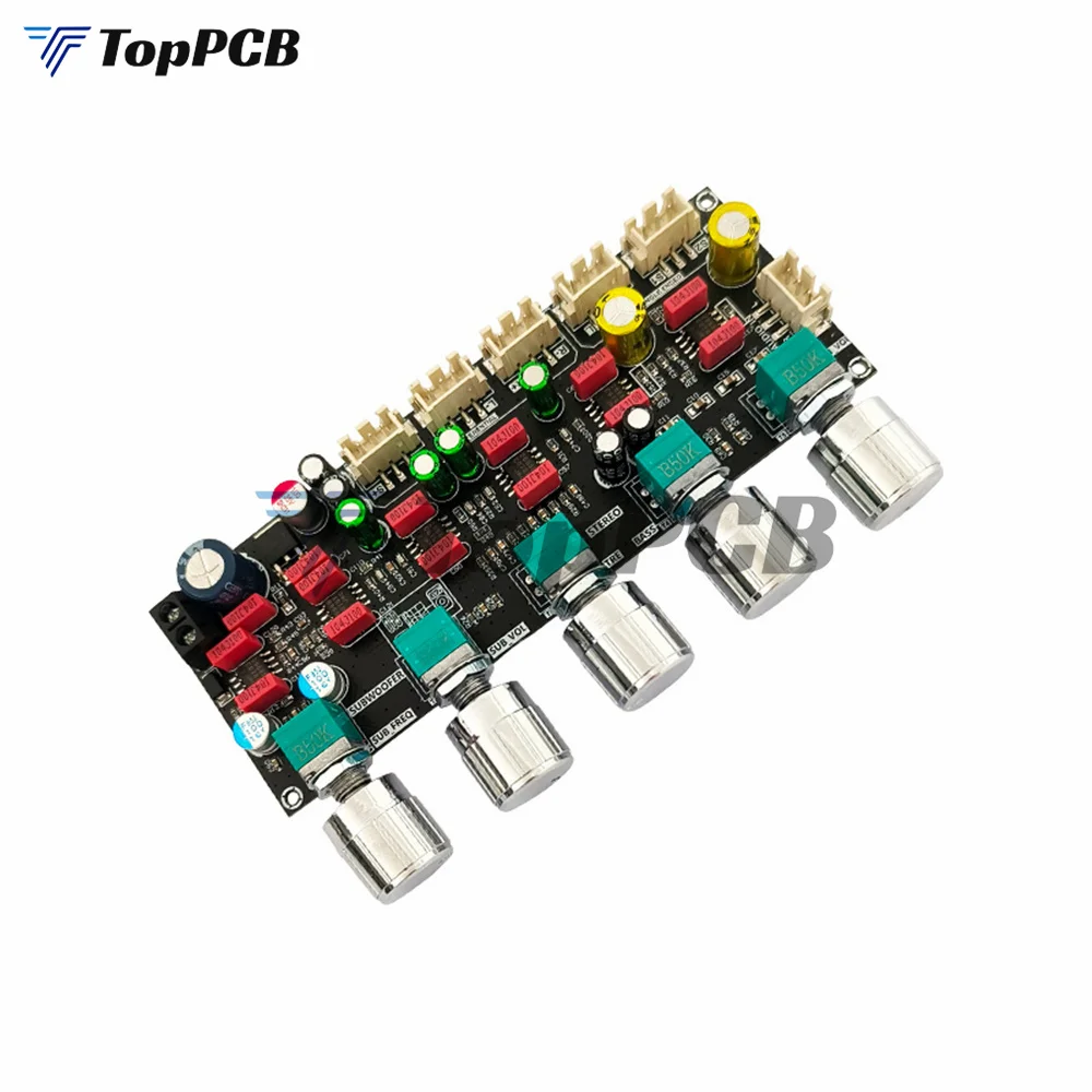 JRC2068 HiFi Preamplifier Board Stereo Treble Bass Frequency Volume Control DC 12-30V XH-2.54mm Input for Speaker Subwoofer