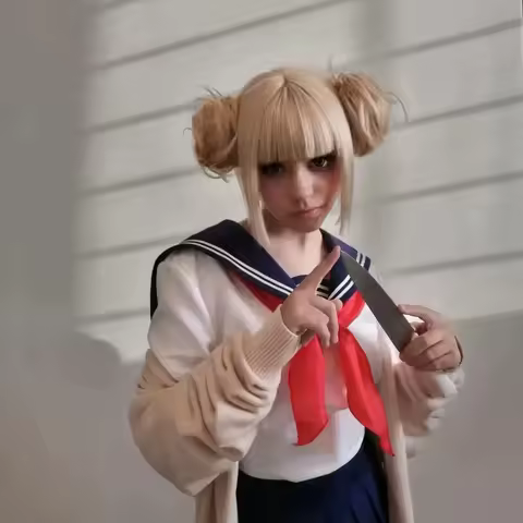 Anime My Hero Academia Toga Himiko Cosplay Costume for Women Anime Himiko Toga JK Uniform Sweater Coat Wig Christmas