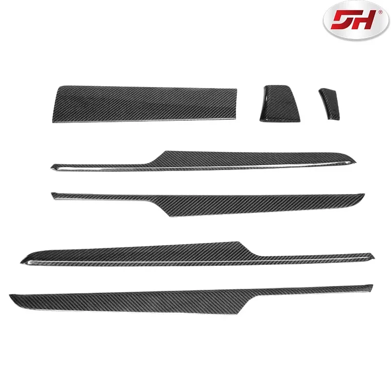 

7pcs Car Carbon Fiber Interior Trim Kit Center Control Panel Decorative Frame For Porsche macan 2018-UP