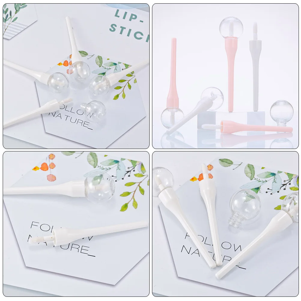 25pcs Empty BULK ลิปกลอส 6ml สีขาว DIY ลิปบาล์มลิปสติกคอนเทนเนอร์เติมขนาดเดินทาง BULK GLOSS