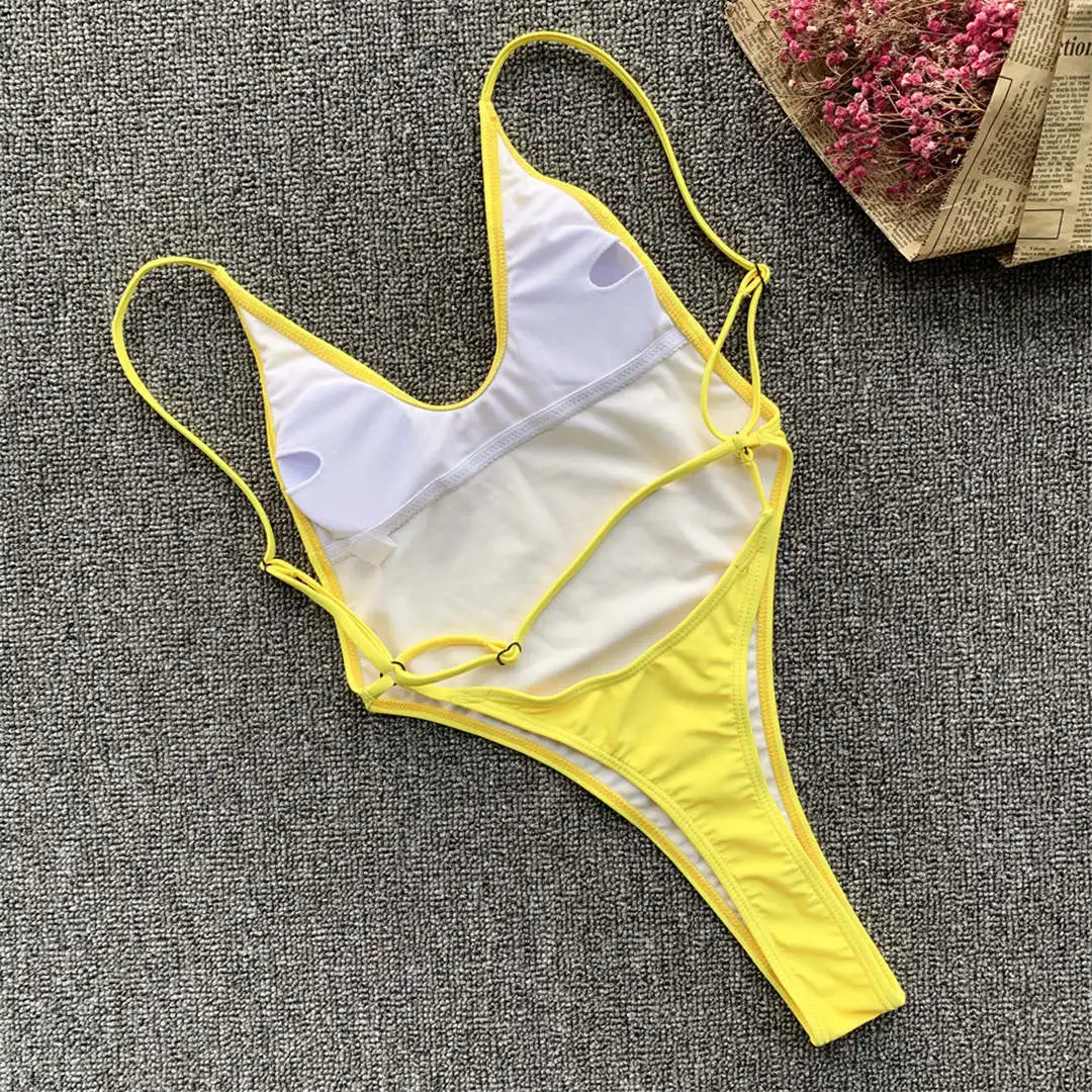Neuer sexy extrem kurzer String-Mini-Micro-Badeanzug, einteiliger Badeanzug für Damen, Badebekleidung, Badeanzug, Strand-Monokini V1574B – Detail 17