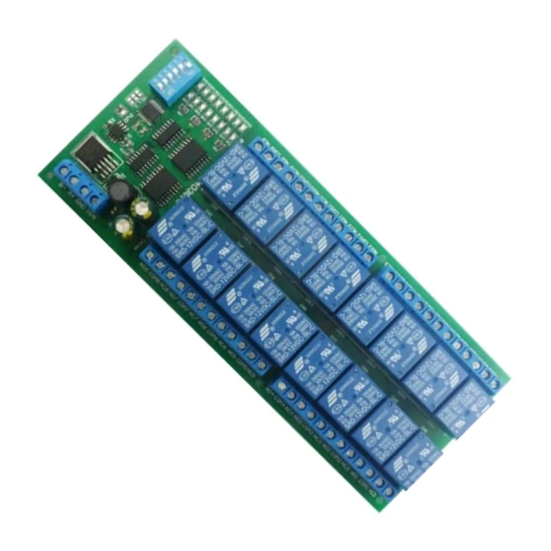 Modulo relè RS485 a 16 canali Scheda interruttori controllo Modbus RTU UART per PLC PTZ