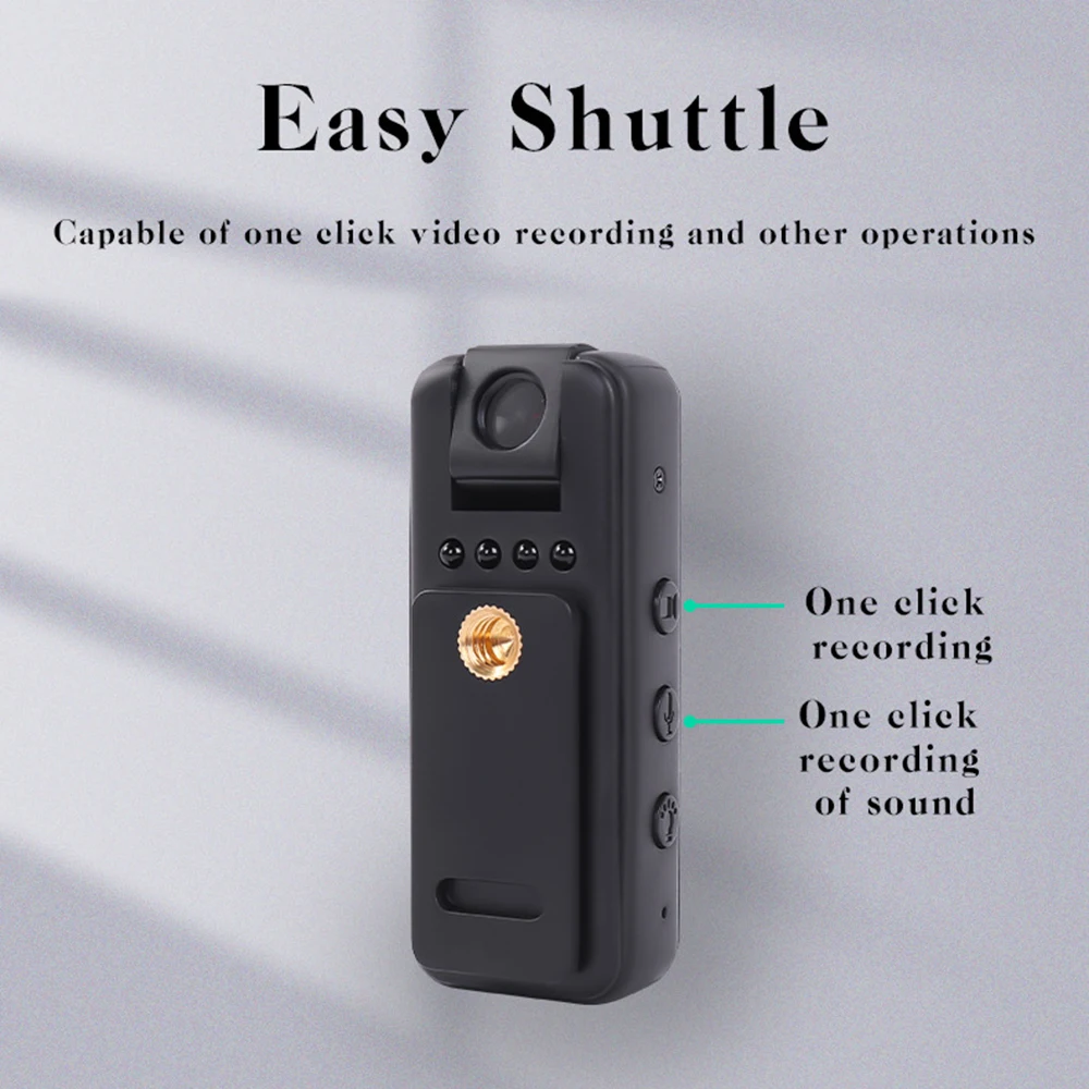 Mini Body Camera with Back Clip 1080P Full HD Portable Body Recorder Motion Detection Night Vision Photo Video Recording