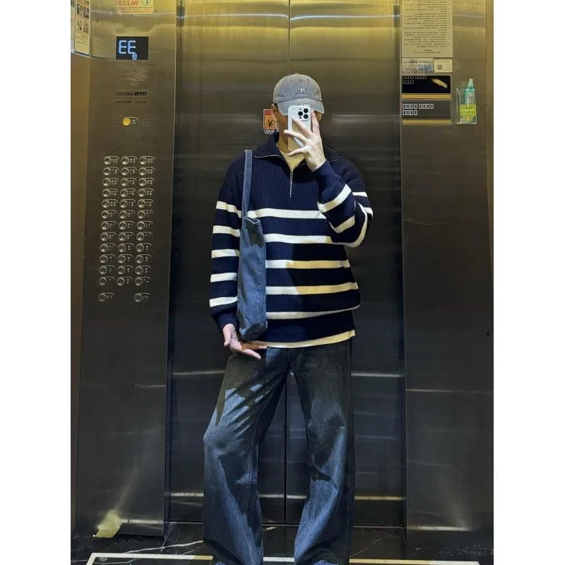 

2025 Vintage Japanese Sle Zipper Sweater Soft Cozy Lazy Sle Women's Knitted Long Sve Pullover Autumn Faion Urban Wear