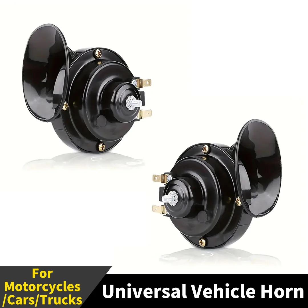 

Universal 12V/24V Car Horn 130dB, 2 Colors (Black/Red) Fit Motorcycle, Truck, SUV, Cars - Model 69B LOW