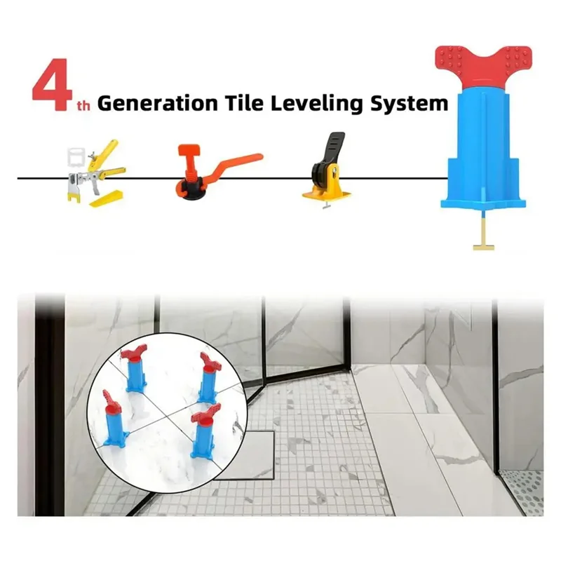 AT19-Internal Screw Leveler With T-Pin 20 Pcs Reusable Tile Leveler Spacer Tool For Wall Floor Tile Adjustment