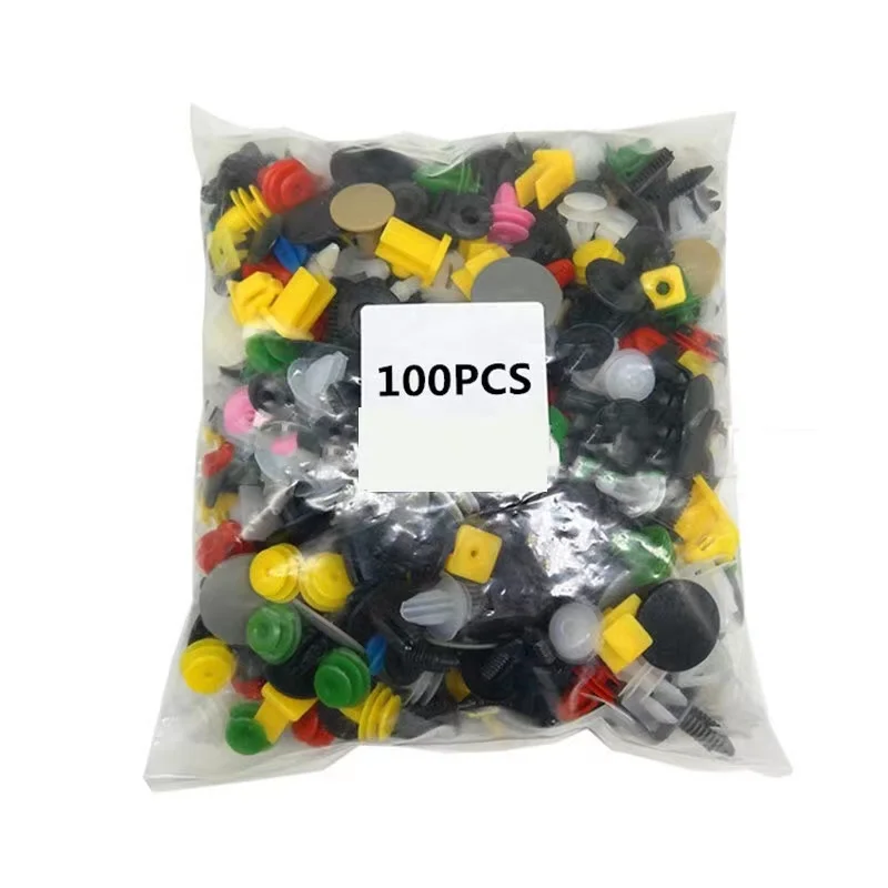 200Pcs Car Clips Fastener Screws Bumper Interior Decoration Auto Plastic Random Mixing Universal Plastic