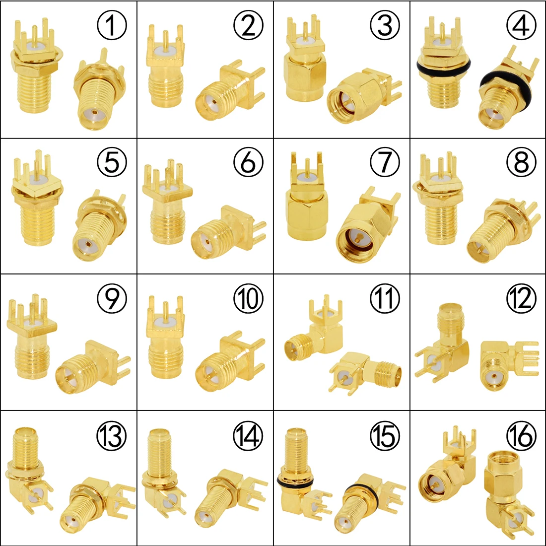 1PC SMA Male/ Female RF Coax Connector PCB 2-Hole Panel Mount Solder Post Wire Terminal Adapter Goldplated Wholesale Price