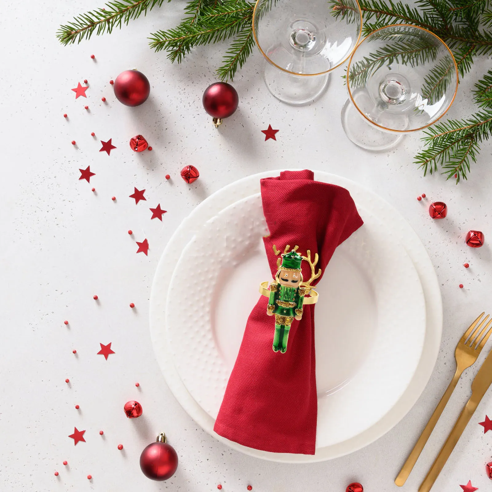 

4 Pcs Banquet Napkin Holders Dining Table Ring Decor Decorative Chirstmas Rings