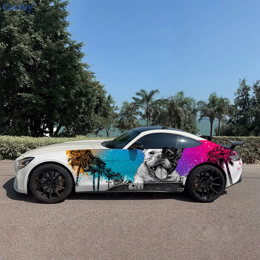 2pcs Street Skate Cute Pet, Durable, Fade-resistant, Enhance Vehicle Aesthetics With Bold Artistic Design Car Vinyl Wraps