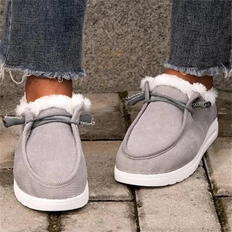 Women's Winter Boots 2022 Warm Plush Velvet Ankle Snow Boots Lace Up Soft Winter Sneakers Comfortable Cotton Shoes for Women