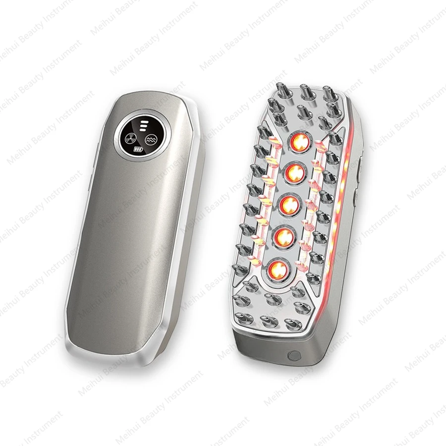 مشط نمو الشعر بالليزر LLLT، مشط للعناية بفروة الرأس بالأشعة تحت الحمراء EMS، مشط تدليك كهربائي