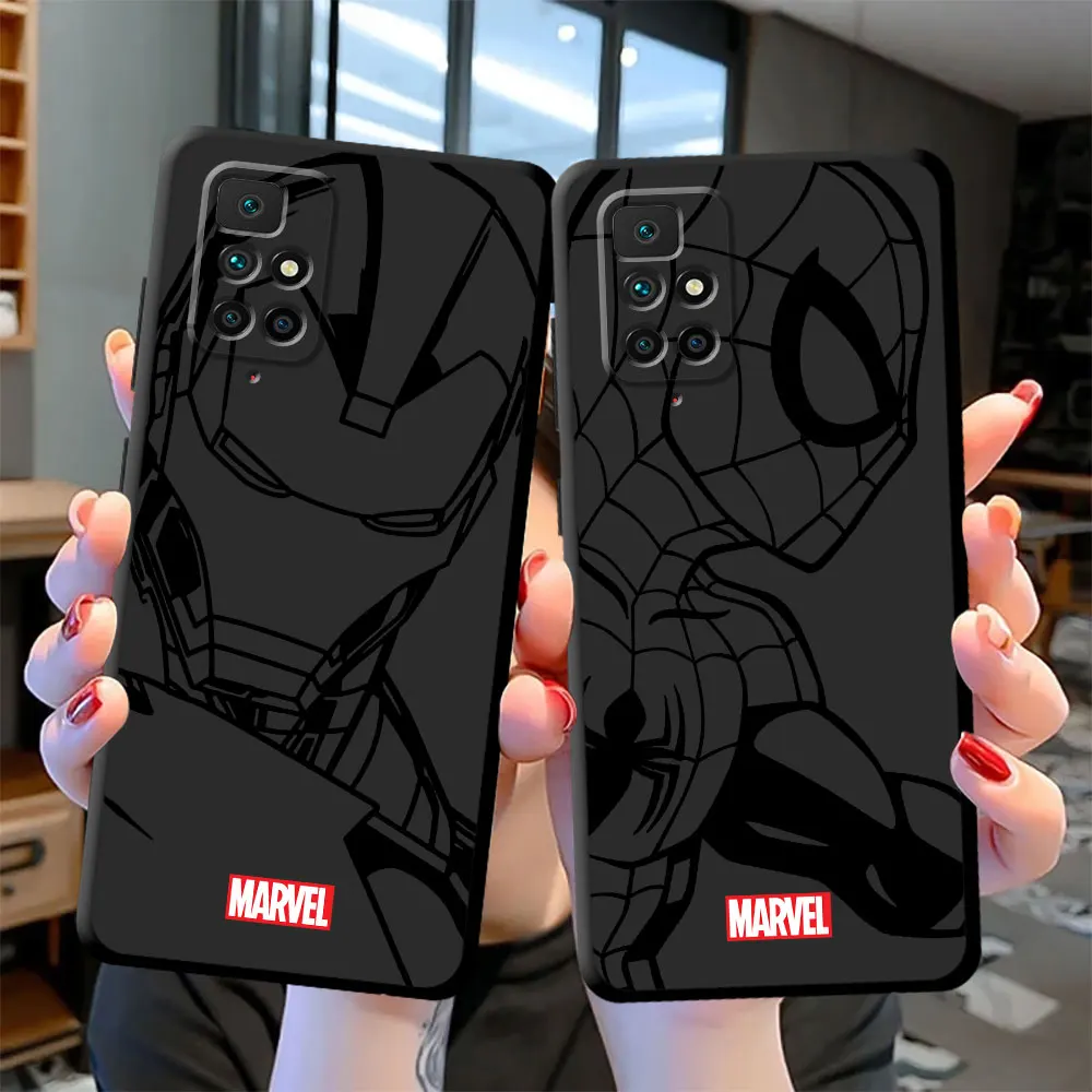 Cover Phone Case for Xiaomi Redmi Note 10S 9S 8 7 10 Pro 8T 9T 12 9 11 Pro 11T 11S Funda Iron man Spiderman Marvel Silicone