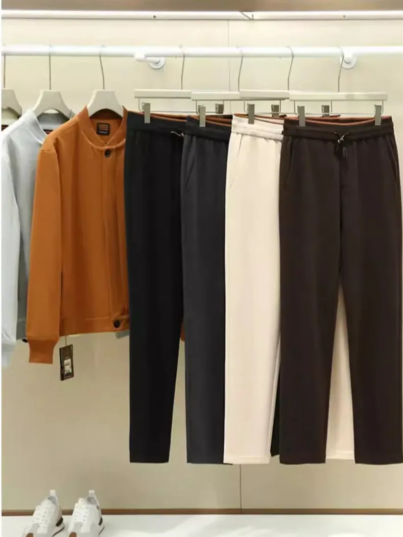 

Мужские повседневные брюки из смесовой шерсти Ultrine: теплые, удобные для поездок, универсальные, прямые, для молодых мужчин, на осень-зиму