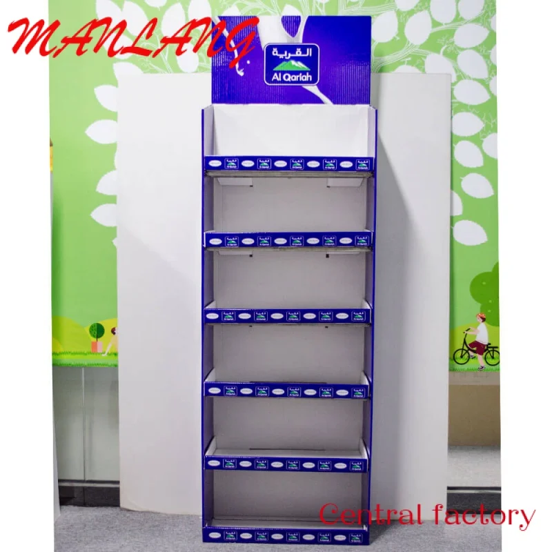 CustomDesign Pharmacy Cardboard Display Shelf, Corrugated Paper Shelf Floor Display for Store