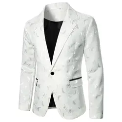 Men's Suit Jacket Floral Texture Luxury Fabric Men's Coat Wedding Dinner Party Daily Wear Stage Performance Men's Coat Blazer