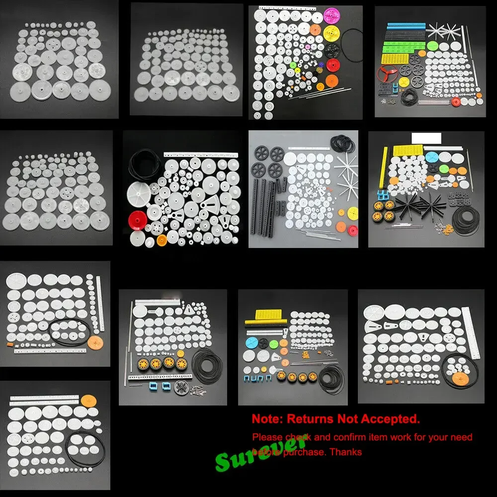 Verschiedene Kunststoff-Getriebe pakete Kit Riemens cheibe Riemen welle Zahnrad Schnecken krone Motor Getriebe baugruppe 0,5 Modul DIY Spielzeug
