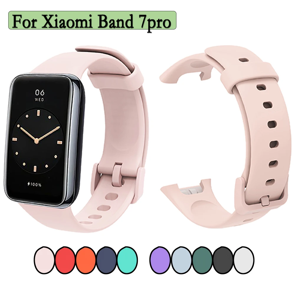 

Soft Silicone Sport Band For Xiaomi Band 7pro Durable Rubber Watchband Adjustable Single Color Strap Replacement