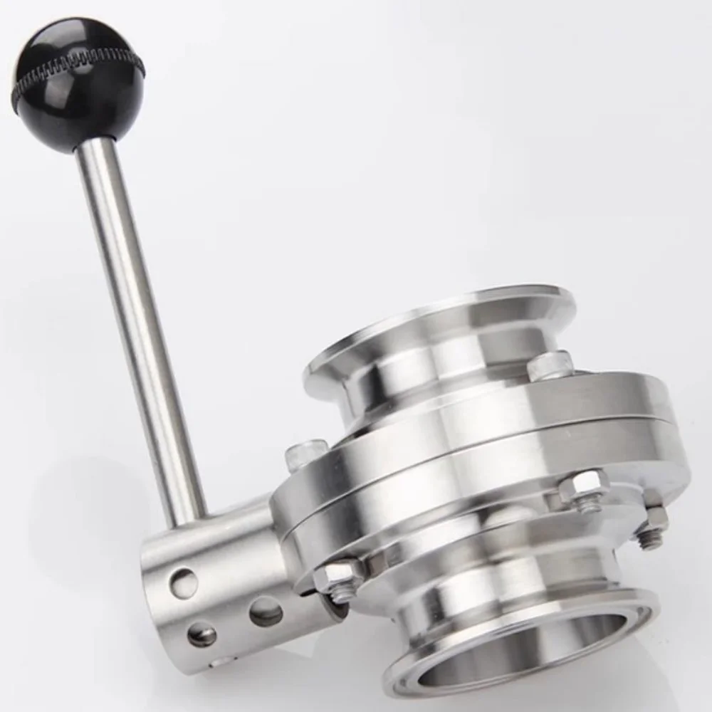 

Clamp Φ89Φ102mm OD106/119mm Butterfly Valve Sanitary 304 Stainless Steel For Homebrew Beer Dairy Product
