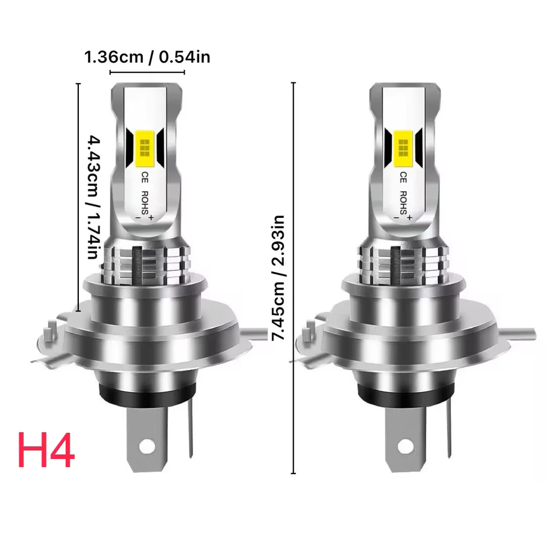 2Pcs CSP LED Car Headlight Bulbs H7 H4 H11 H1 H3 Plug&Play Auto Headlamp White Yellow Blue Car Day Running Light Accessories
