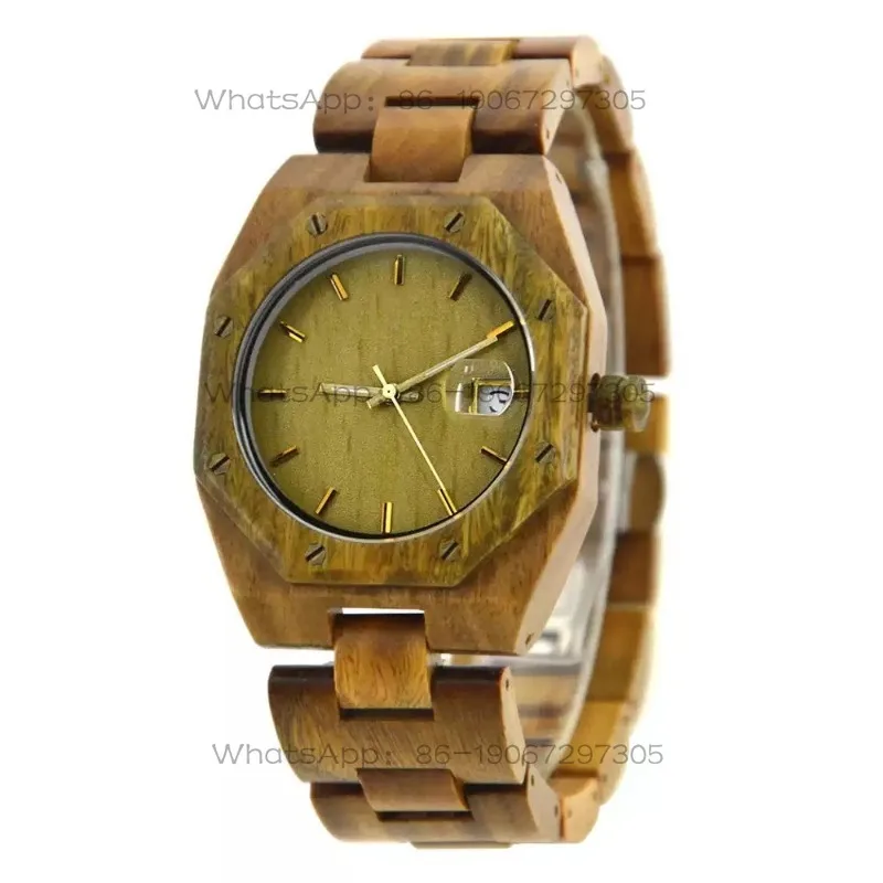 Wood watch men's wooden retro trend personalized student simple calendar quartz sandalwood watch men's watch