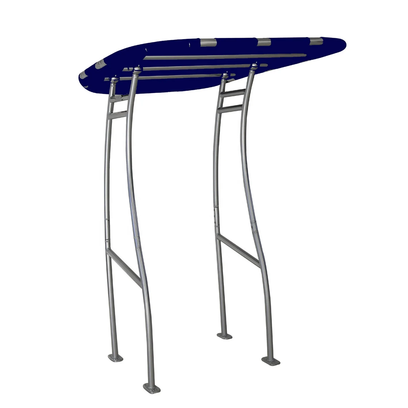 Dolphin Professional Plus Heavy Duty T-Top for Center Console Boat Aluminum Anodized Frame with Dark Blue Canopy