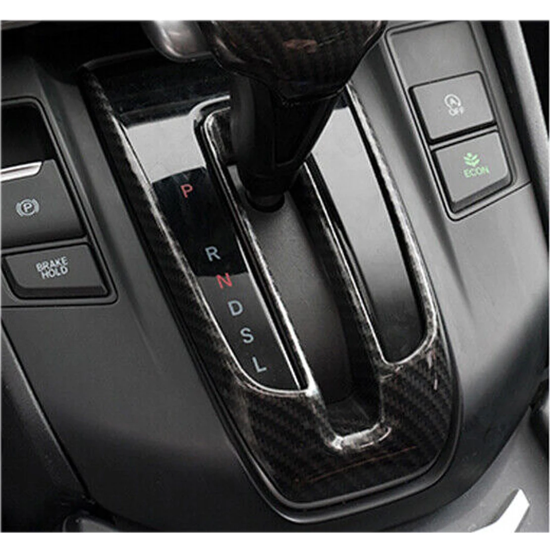 Console Gear Shift Panel Decor Cover Trim Fit for Honda CRV CR-V 2017 2018 2019 2020 2021 Carbon Fiber Grain Plastic