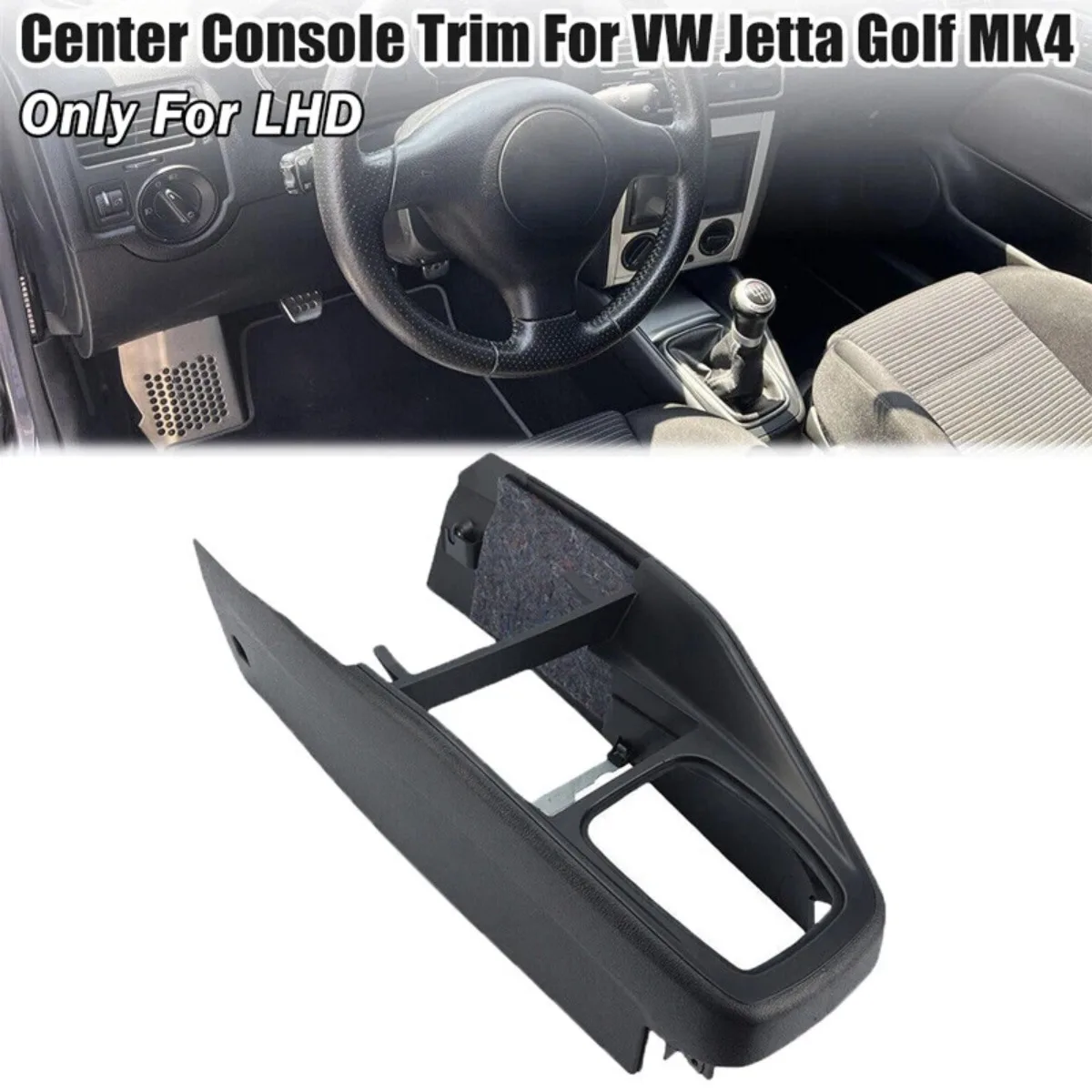 1J1863201L 1J1863201D Center Console Tunnel Trim For VW Golf Jetta MK4 1999-2005 LHD Car Carbon Fiber Front Centre Console Trim