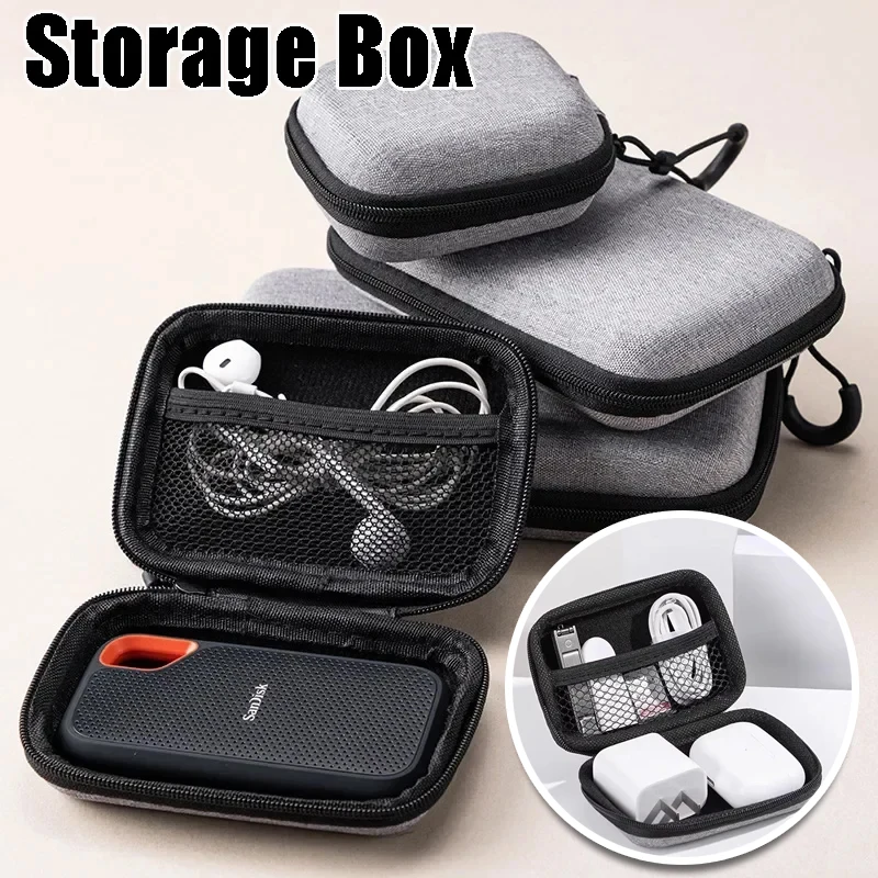 Hard Drive EVA Storage Case Earphone Cable Organizer Power Bank Holder Digital Accessories Pouch for Electronics