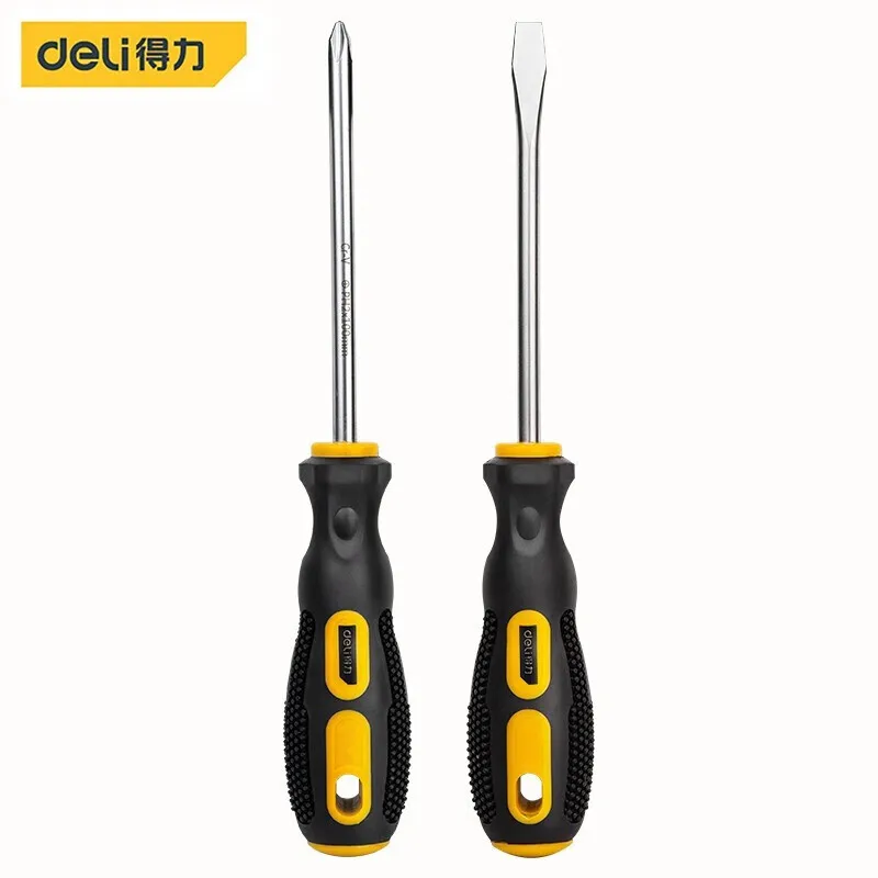 

Deli 2-piece set of Phillips screwdriver, Phillips screwdriver, flat end screwdriver, magnetic screwdriver combination DL260002B