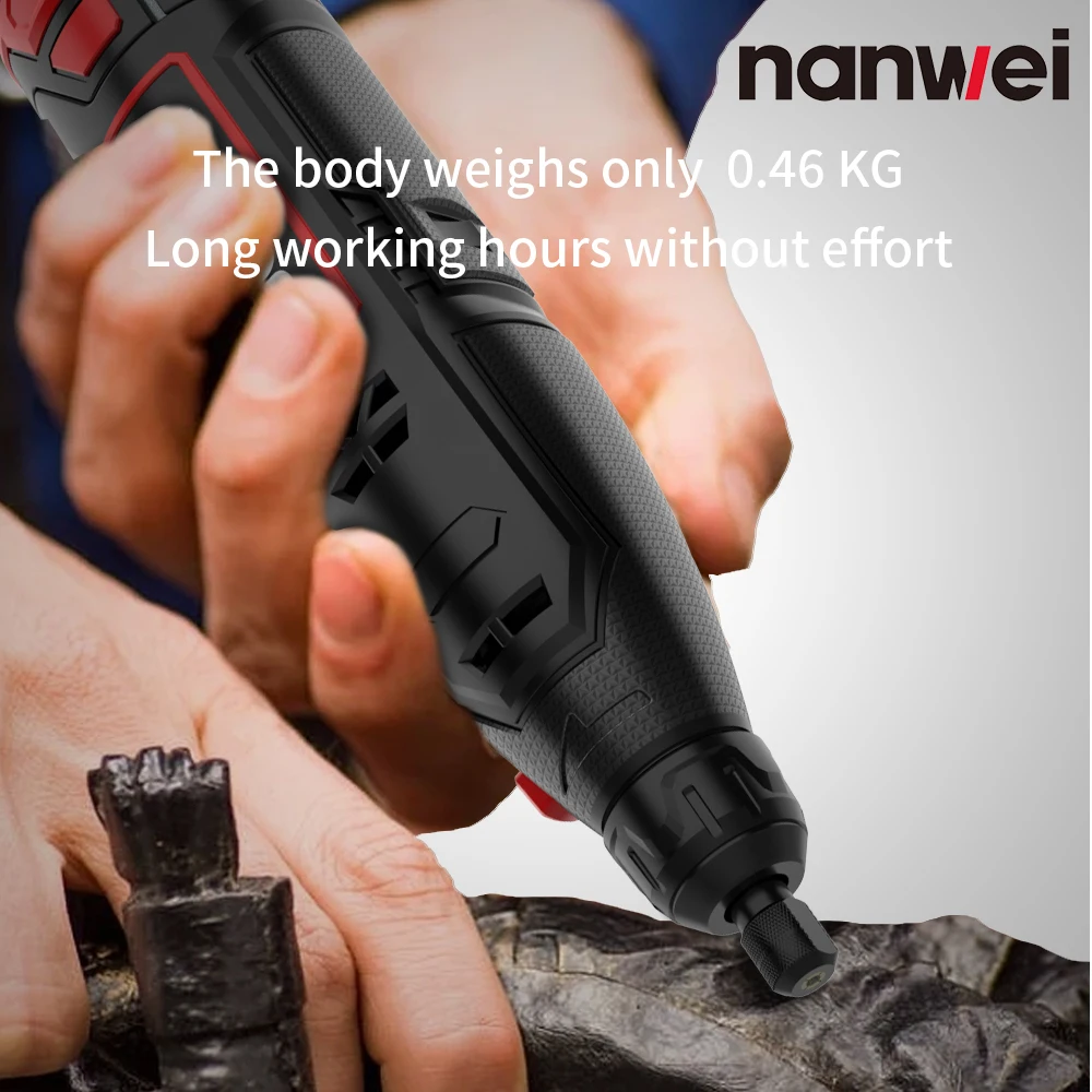 Nanwei Electric Grinding Machine Small Mini 12V Polishing Machine Jade Woodworking Carving Tool Polishing Tool Cutting