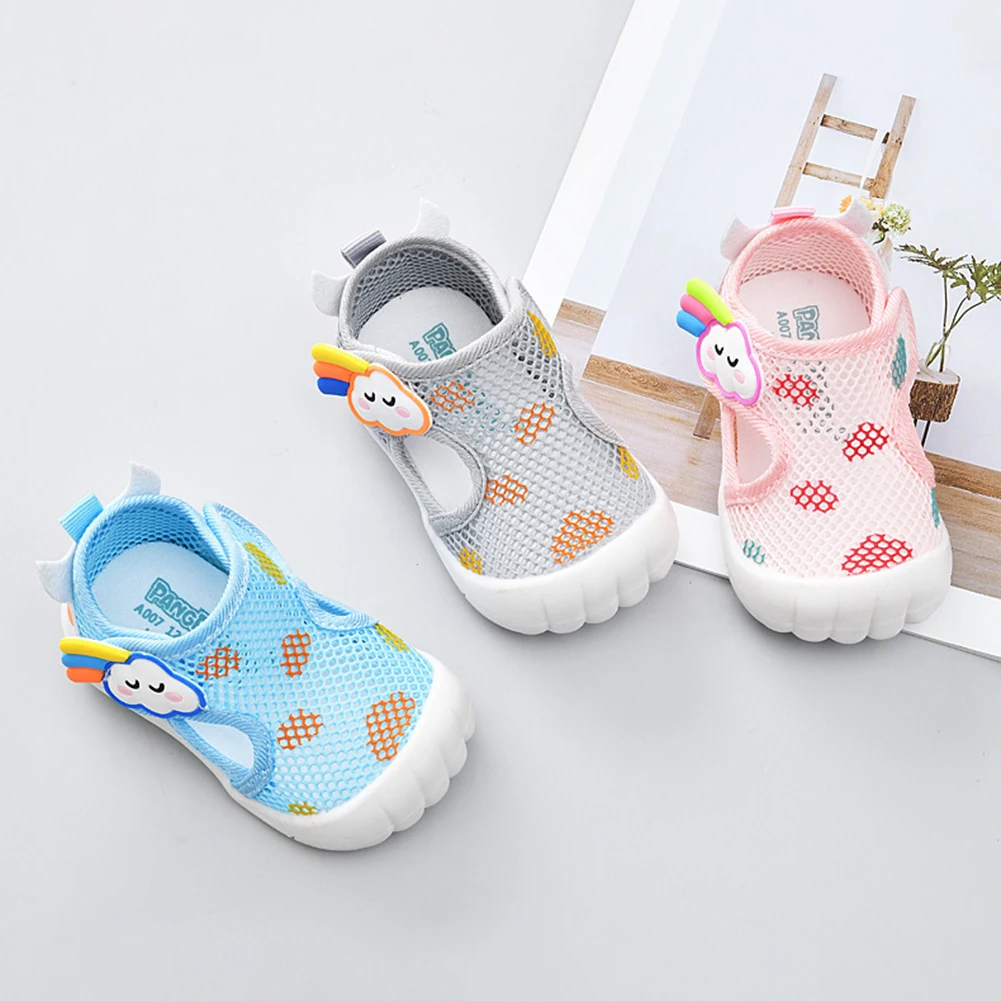 Baby Boys Girls Breathable Double Mesh Toddler Shoes Soft Bottom Elastic Comfortable  Non-slip Casual Shoes for Learning Walking