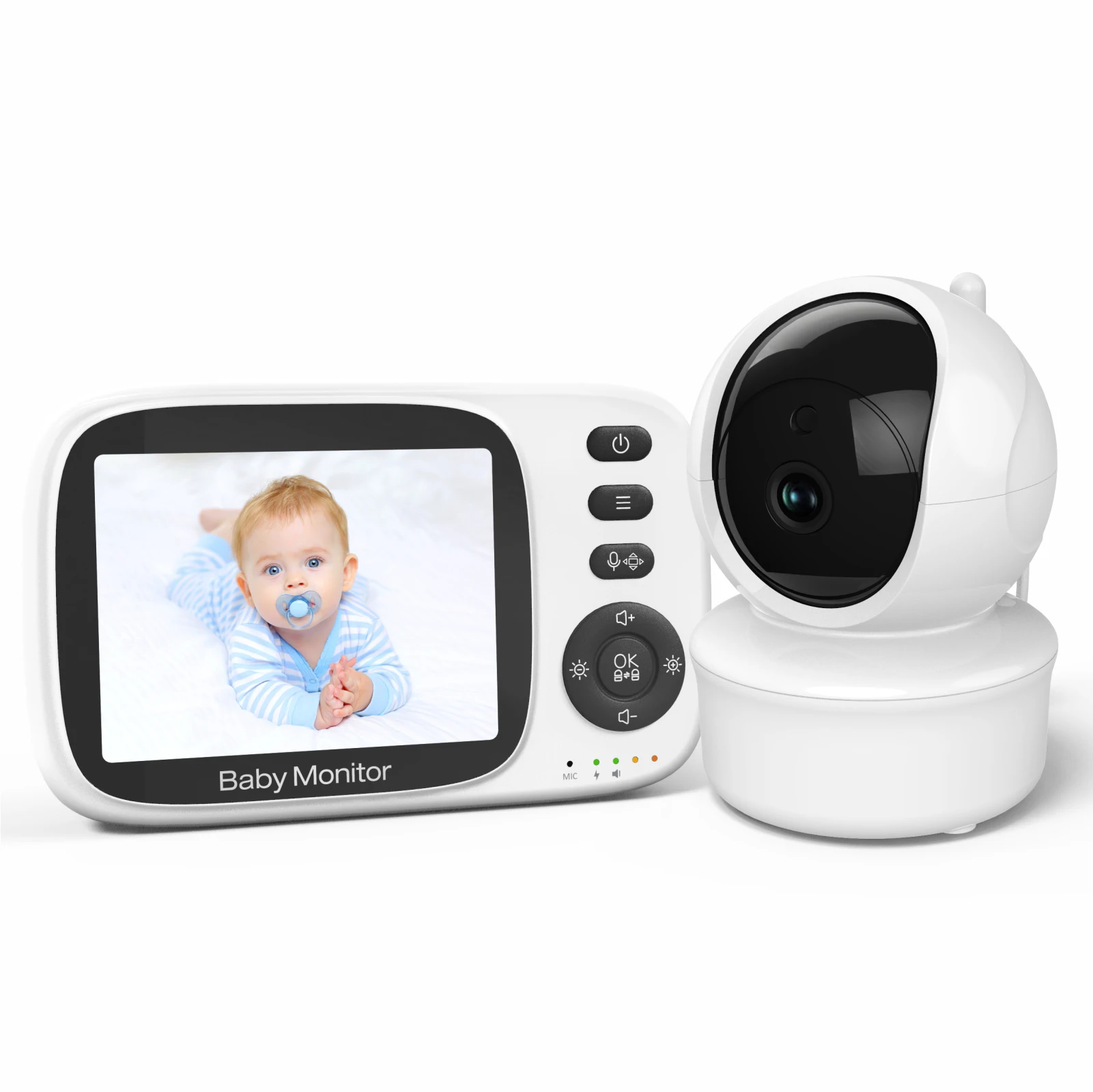 3.5Inch 720P Wireless  PTZ Baby Monitor Temperature Monitoring VOX Feeding Remind Intercom BabySistter Nanny Cam