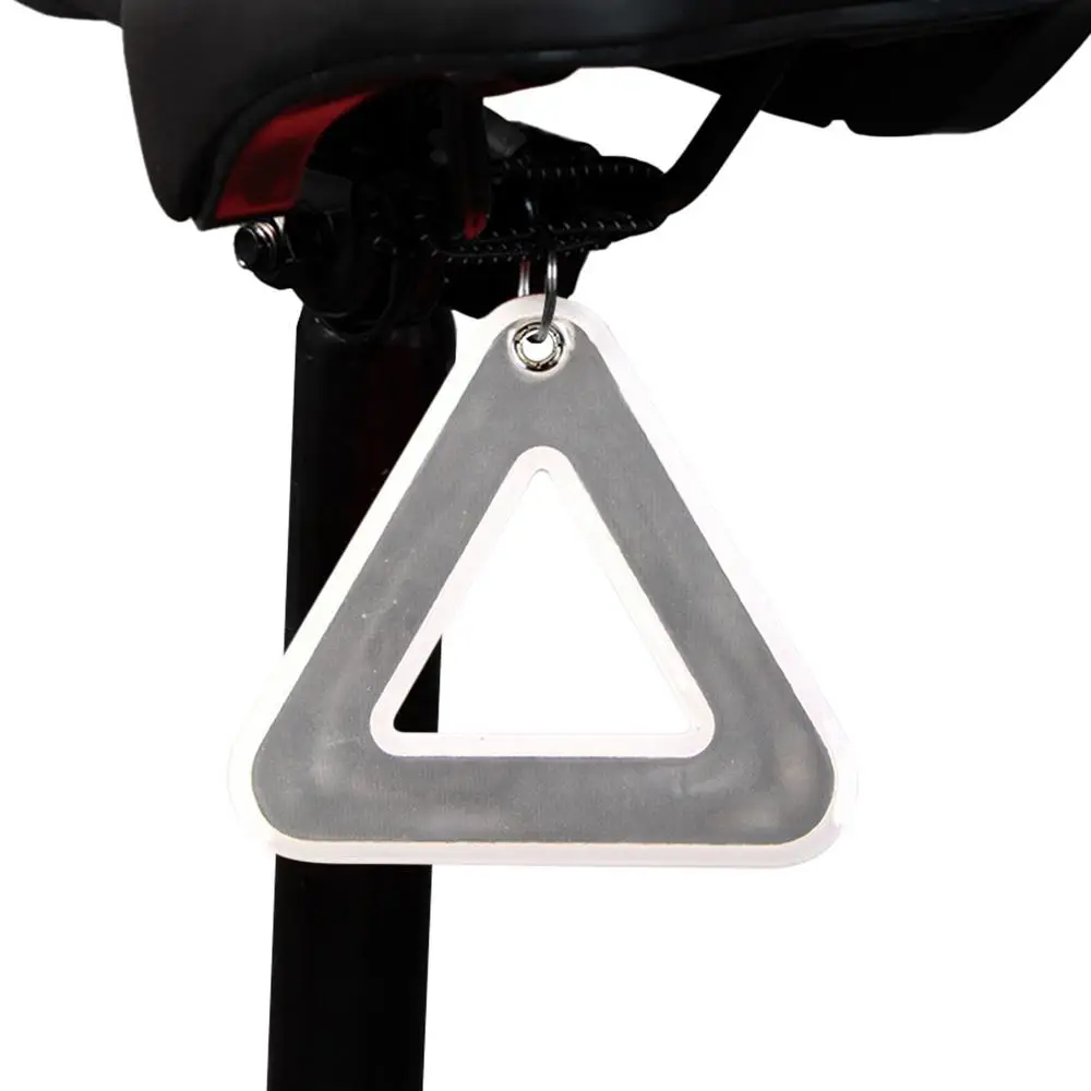 1 Stück reflektierende Schilder, dreieckige Schilder, Sicherheitswarnung für Fahrrad, Hängeetikett mit elastischem Kordelband, für Fahrrad, nachts sichtbar, Fahrsicherheit – Detail 10