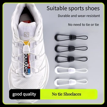 Sem laço cadarços de sapato redondo cadarços de tênis sem laços adulto crianças qualidade tênis de corrida cadarços preto branco sapatos acessórios