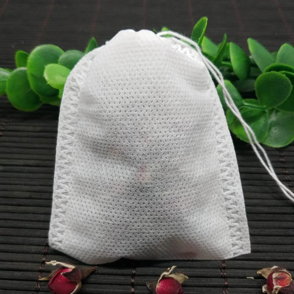 10 x 12 cm Non-Woven Disposable Tea Bags Teaware Drawstring Filter Empty Bag for Loose Leaf Tea Powder