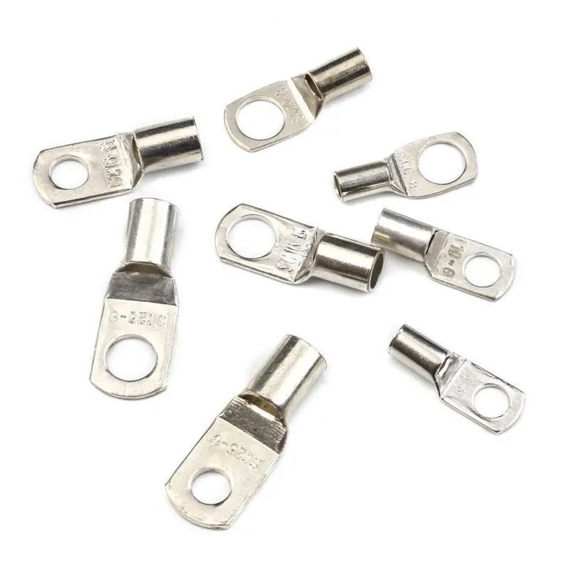 60/100/240PCS SC Bare Terminals Lug Copper Tube Lug Ring Seal Battery Wire Connectors Bare Cable Crimped/Soldered Terminal Kit